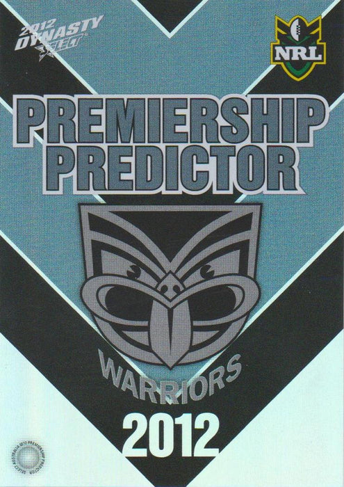 Warriors, Premiership Predictor, 2012 Select NRL Dynasty