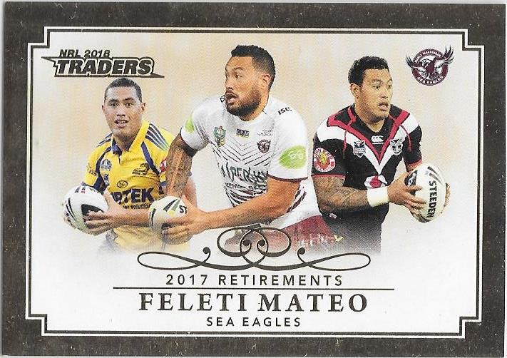 Feleti Mateo, Retirements, 2018 ESP Traders NRL