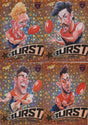 Melbourne Demons, Starburst Orange Caricatures Team Set, 2018 Select AFL Footy Stars
