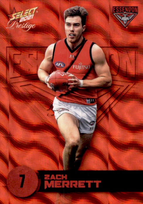 Zach Merrett, Red Parallel, 2021 Select AFL Prestige