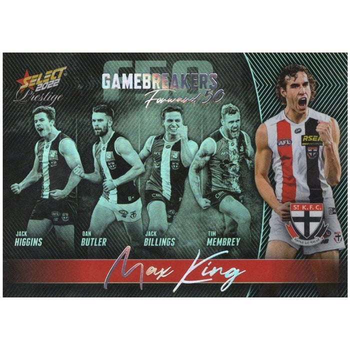 Max King, Gamebreakers Parallel, 2022 Select AFL Prestige