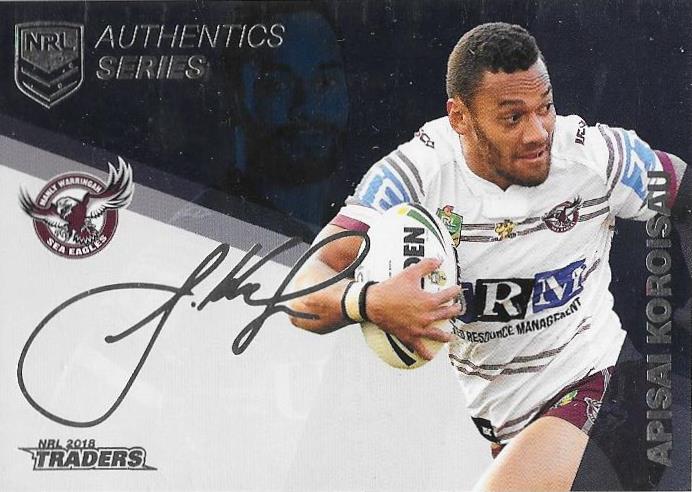 Apisai Koroisau, NRL Authentics Series Silver, 2018 ESP Traders NRL