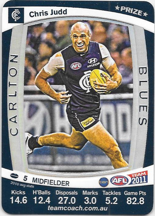 Chris Judd, Prize card, 2011 Teamcoach AFL