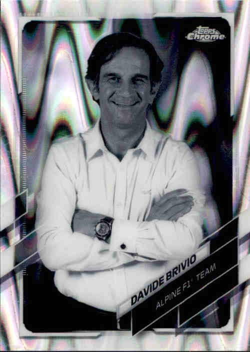 Davide Brivio, #82, B&W Ray Wave Refractor, 2021 Topps Chrome Formula 1 Racing