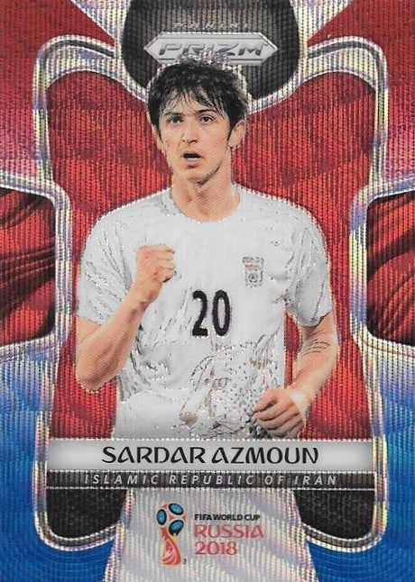 Sardar Azmoun, Red & Blue Refractor, 2018 Panini Prizm World Cup Soccer