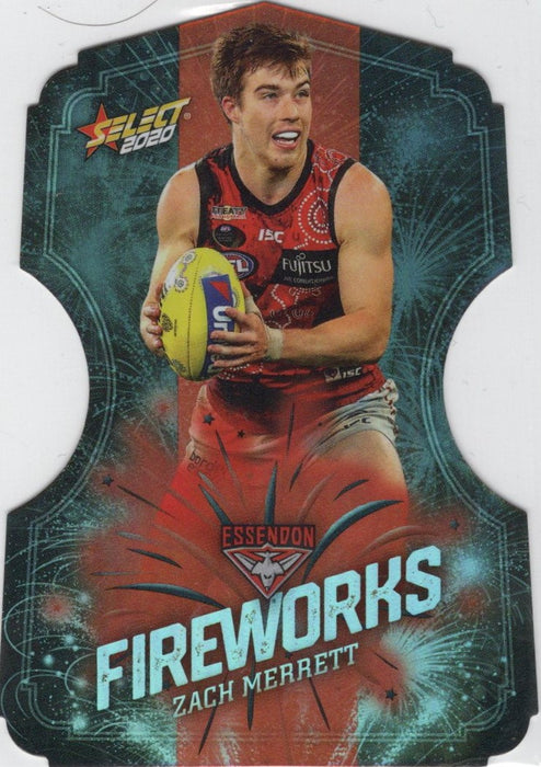 Zach Merrett, Fireworks Die-cut, 2020 Select AFL Footy Stars